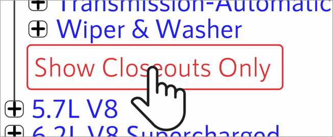 Click for closeout parts