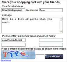 Email this cart to a friend