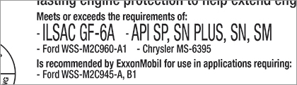 GF-6, API SP and API SN PLUS on label