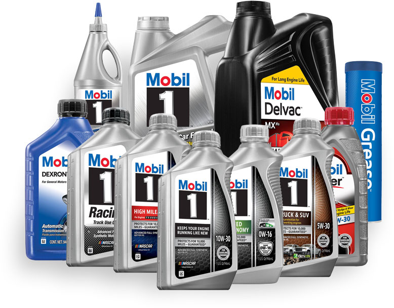 Mobil brand motor oils, transmission fluids, and gear oils