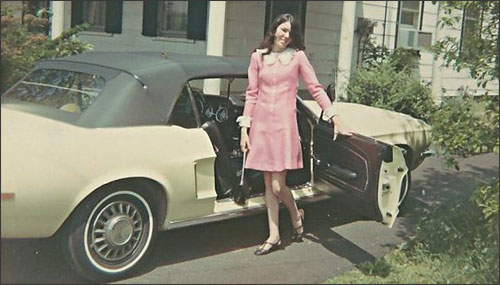 Mom and the Mustang in 1968