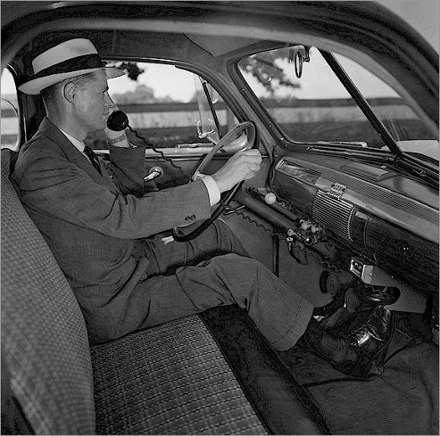 The first car phone built by Bell System and Motorola in 1946