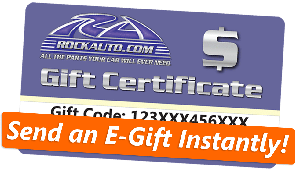 Make your gift giving easy with a RockAuto Gift Certificate