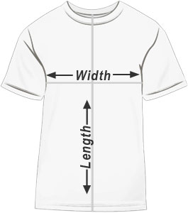 T-Shirt Length/Width Measurement Guide